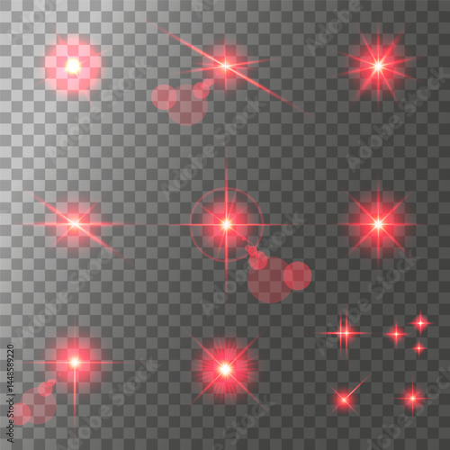 Lens Flare, light glow effect. sun or realistic shining star with backlight effect. bokeh glitter and sparkles or sparkles on transparent background.