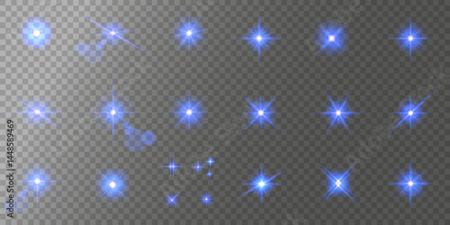 Lens Flare, light glow effect. sun or realistic shining star with backlight effect. bokeh glitter and sparkles or sparkles on transparent background.