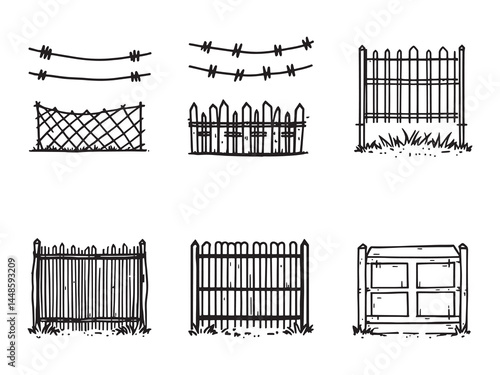Electric Fencing line art icon design for infographics