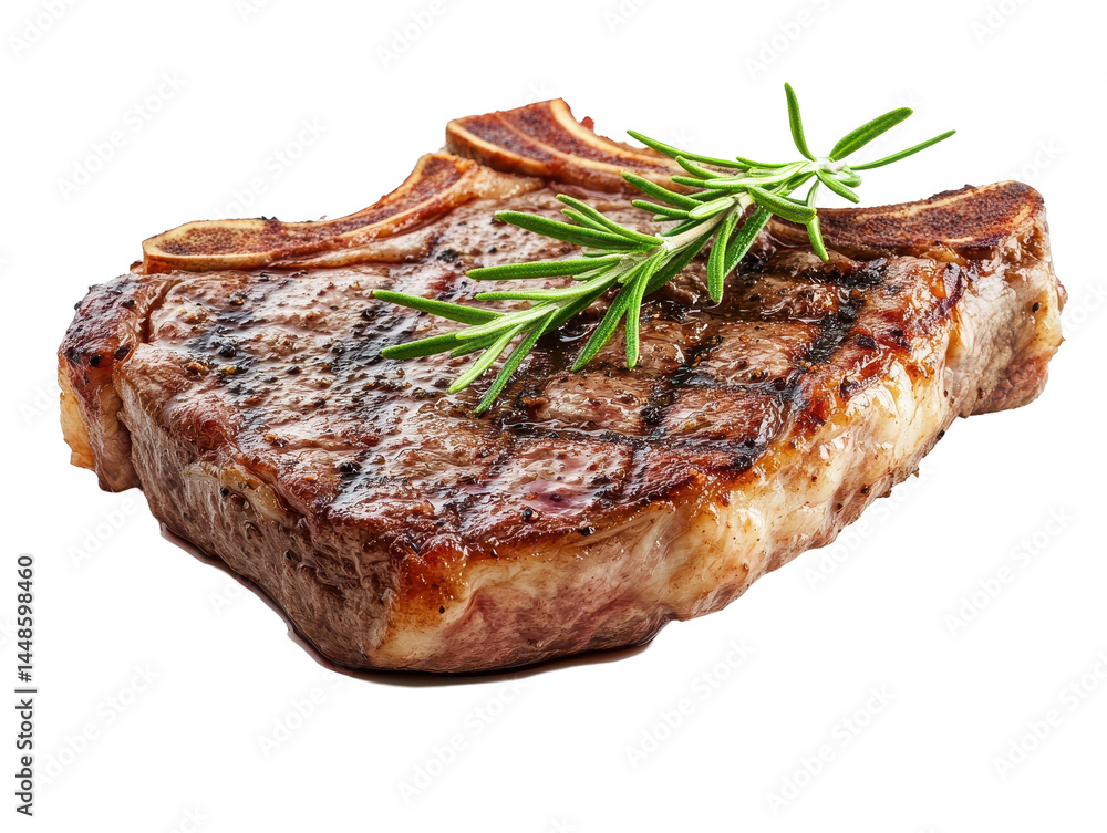 Isolated grilled ribeye with rosemary Isolated grilled ribeye with rosemary
