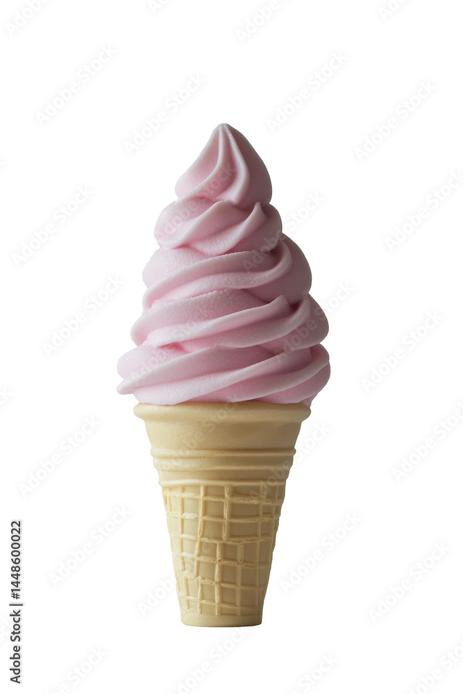 Isolated Pink Ice Cream Cone Isolated Pink Ice Cream Cone