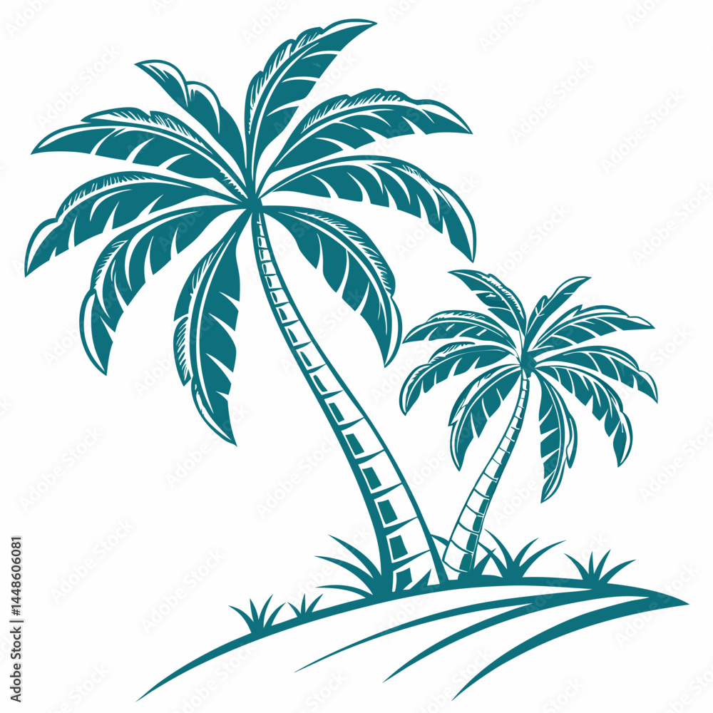 Obraz premium Palm-tree-summer-icon