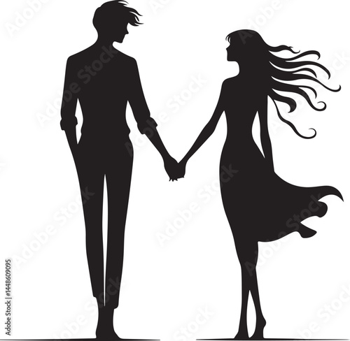 vector couples holding hands