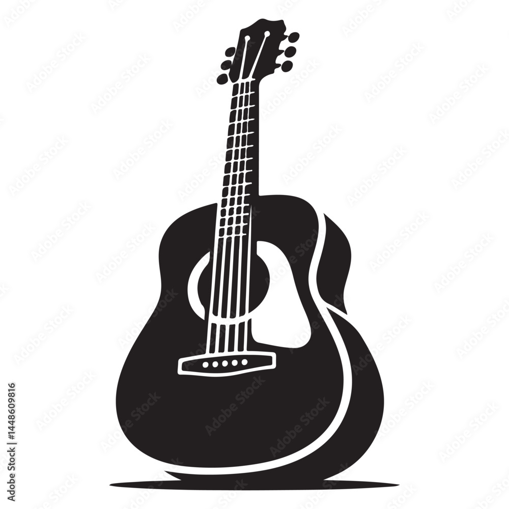 Obraz premium Acoustic Guitar Silhouette