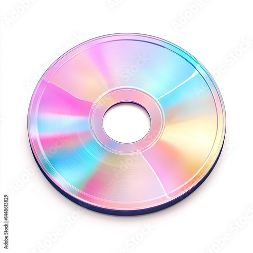 Vibrant Pastel Rainbow CD Disc: A Colorful Digital Media Closeup
