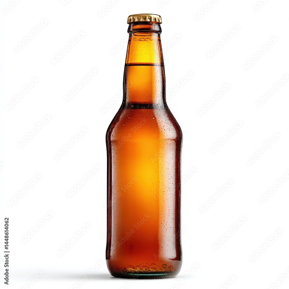 Refreshing Beer Bottle Mockup Isolated on White Background Perfect for Beverage Ads and Branding Designs Refreshing Beer Bottle Mockup Isolated on White Background Perfect for Beverage Ads and Branding Designs