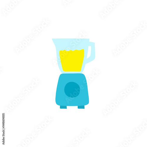 Electric blender or mixer with juice. Vector flat illustration in cartoon style.