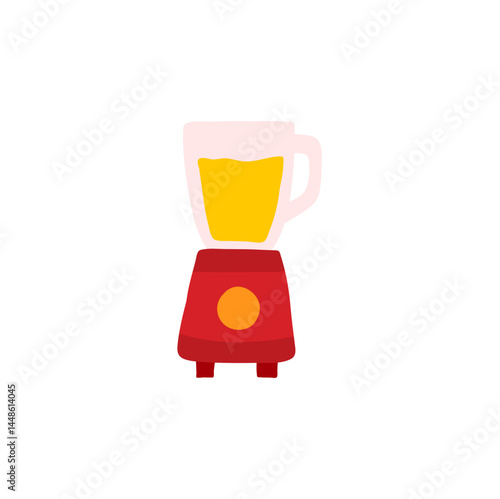 Electric blender or mixer with juice. Vector flat illustration in cartoon style.