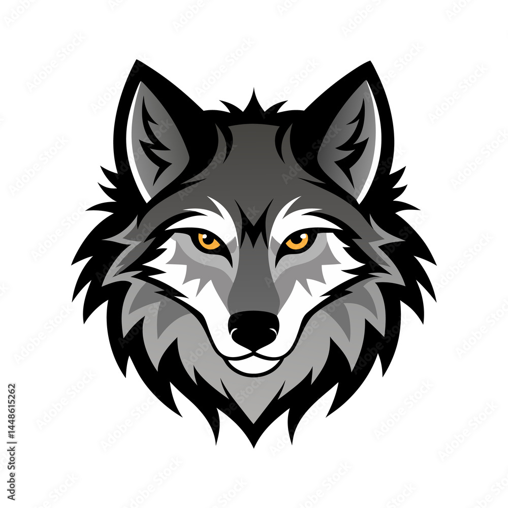 Realistic Wolf Face Vector Realistic Wolf Face Vector