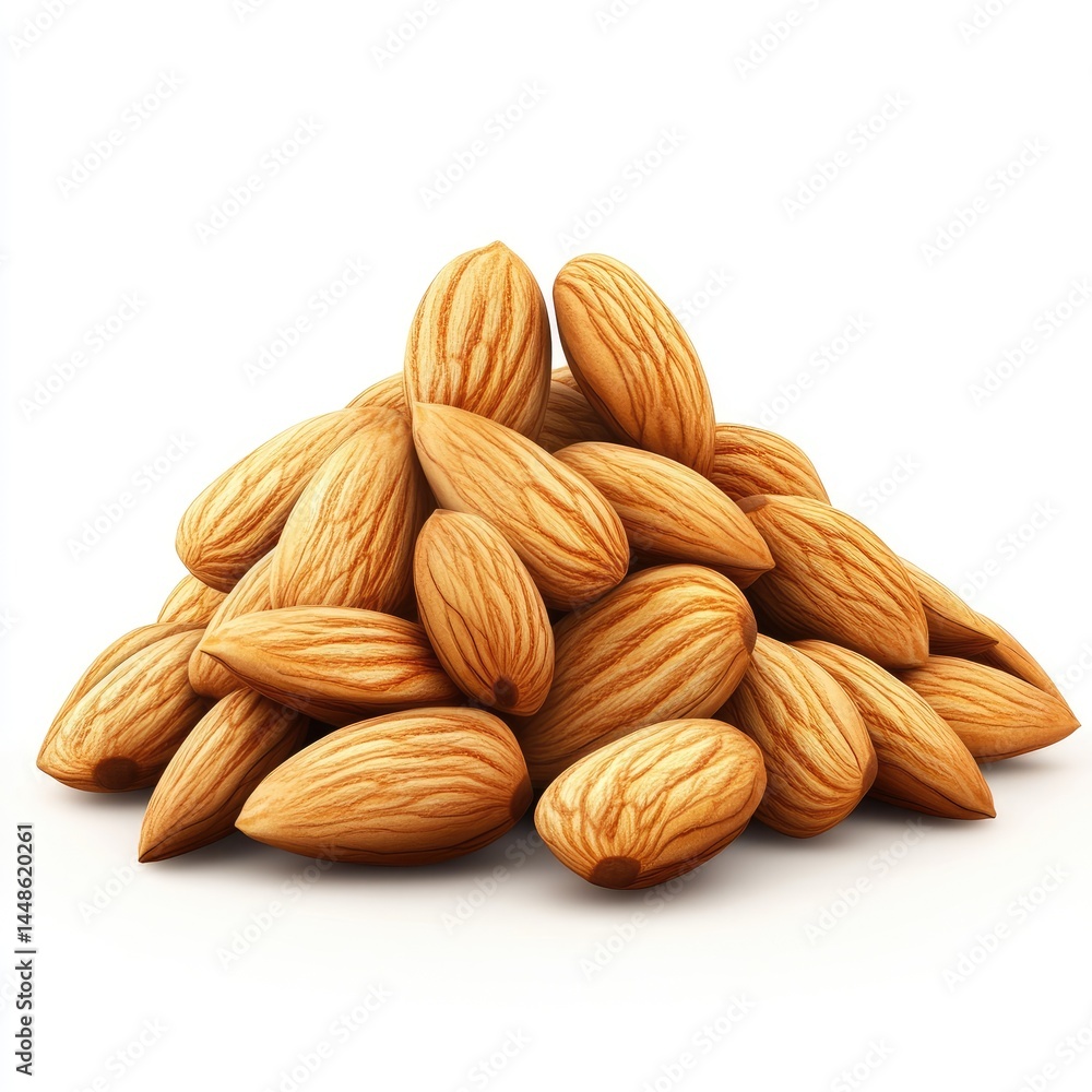Fototapeta premium A Pile of Delicious and Nutritious Almonds Ready to Eat