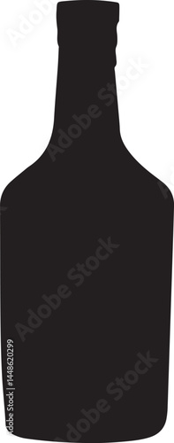 Wine bottle silhouette vector, Wine bottle icon