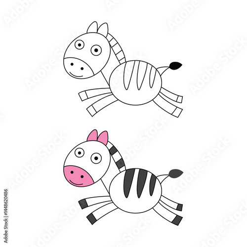 Cute Zebra Clipart illustration artwork