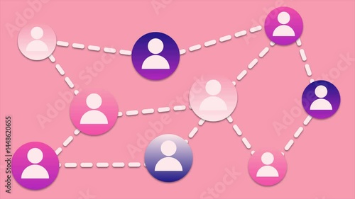 Connection between people. Animation 2D