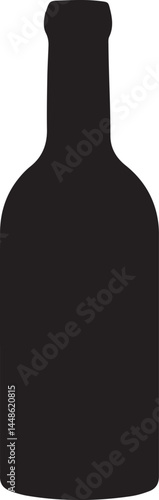 Wine bottle silhouette vector, Wine bottle icon