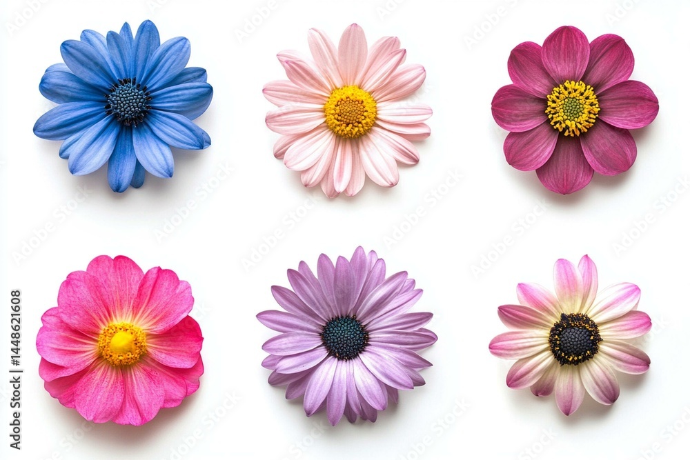 Different beautiful flowers isolated on white, set Different beautiful flowers isolated on white, set