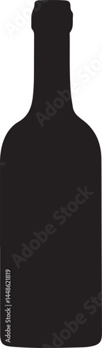 Wine bottle silhouette vector, Wine bottle icon