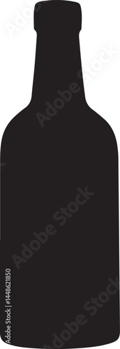 Wine bottle silhouette vector, Wine bottle icon