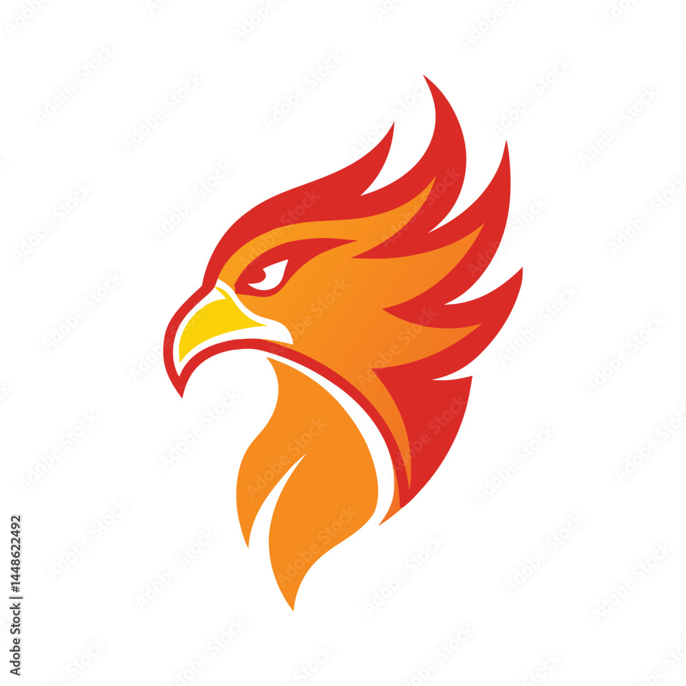 Fototapeta premium phoenix head mascot logo vector art illustration