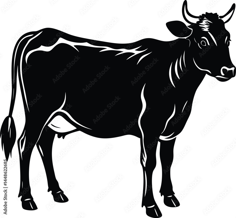Fototapeta premium Silhouette Of Dairy Cow