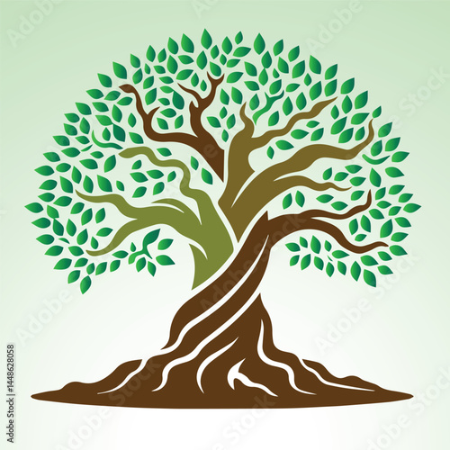 beautyful Old tree droing illustration