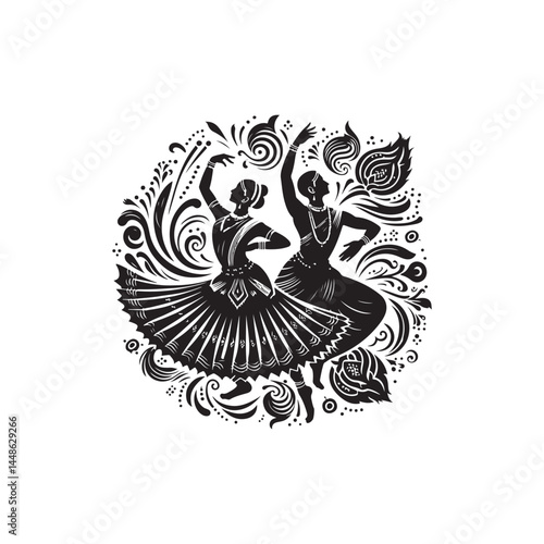 Kathak Dancers Vector (6).eps