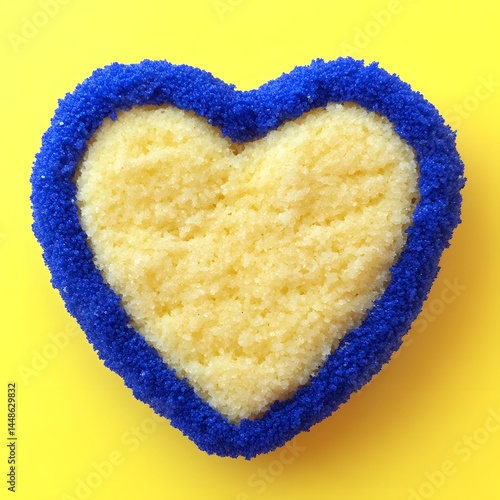 Sweet Heart-Shaped Cookie with Blue Sugar Sprinkle Border