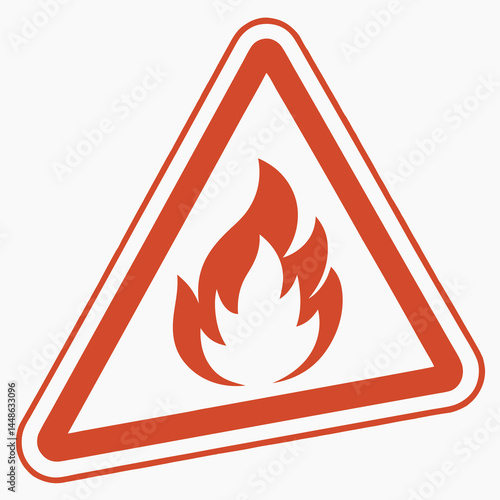 Fire hazard warning sign, caution symbol, vector illustration, safety notification