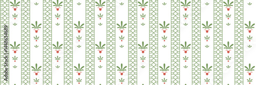 Arabic traditional pattern for coffee cup. Seamless print with abstract palms. Lebanese ornament. Vector illustration
