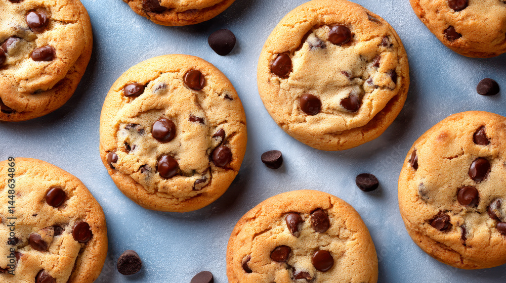 Delicious chocolate chip cookies fresh from the bakery capture a cozy moment Generative AI Delicious chocolate chip cookies fresh from the bakery capture a cozy moment Generative AI