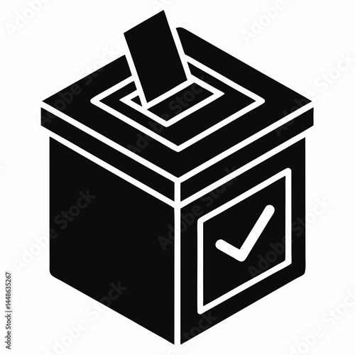 Ballot Box Vector Illustration for Elections and Voting Campaigns