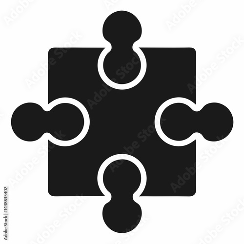 Puzzle Piece with Rounded Connector for Collaboration and Integration