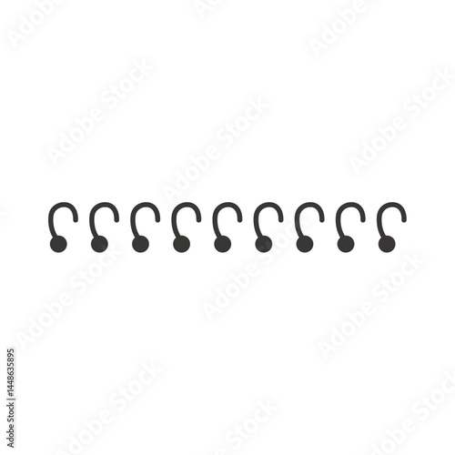 Metal binders. Notebook and calendar clips. Spiral and rings bonding stationery Vector notebook illustration.