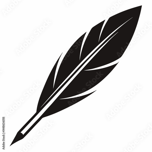 Stylish Black Feather Vector Design for Nature Themes and Artistic Projects