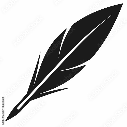 Black Feather Vector Illustration for Nature and Design Projects