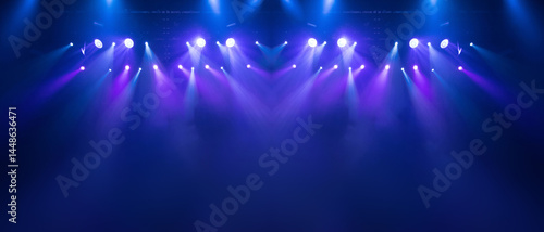 stage light with colored spotlights and smoke, concert and theatre scene 