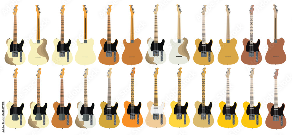 Naklejka premium Famous American Icon 50s Electric Guitars