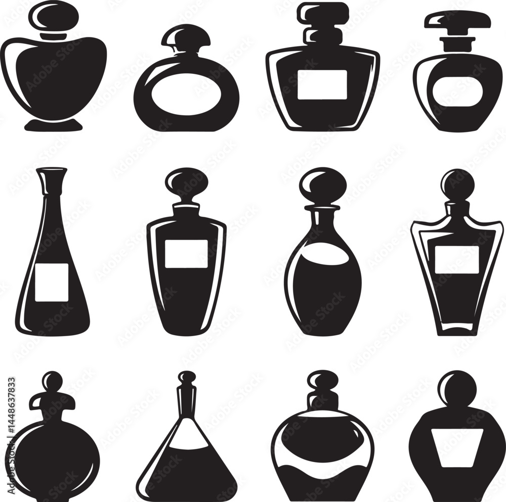 Perfume bottle silhouette vector icon isolated illustration Perfume bottle silhouette vector icon isolated illustration