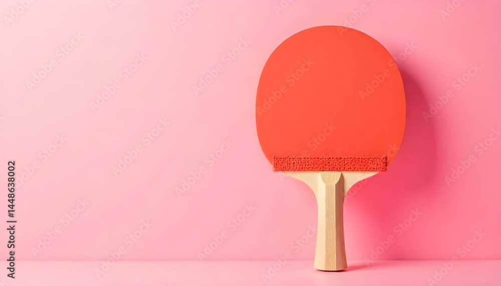 ping-pong racket on pink background with copy space ping-pong racket on pink background with copy space
