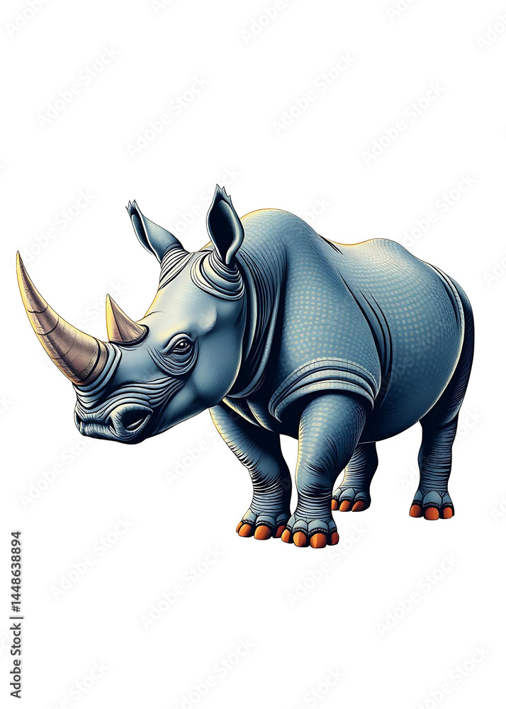 Fototapeta premium Abstract Multicolor Rhinoceros Character Design