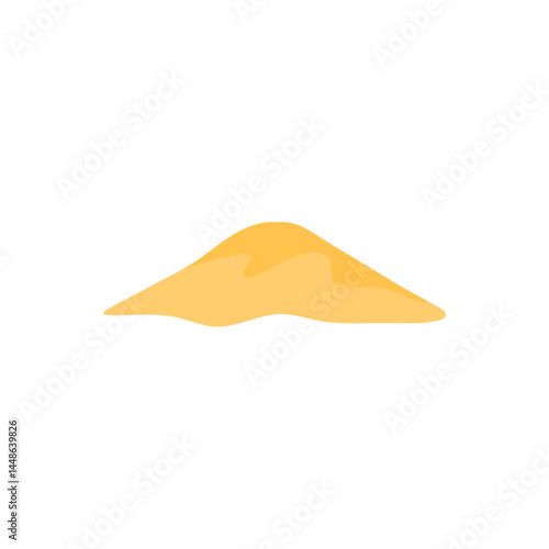 Pile of sand illustration. Heap of sand mound, desert or beach dune cartoon style. Construction material.