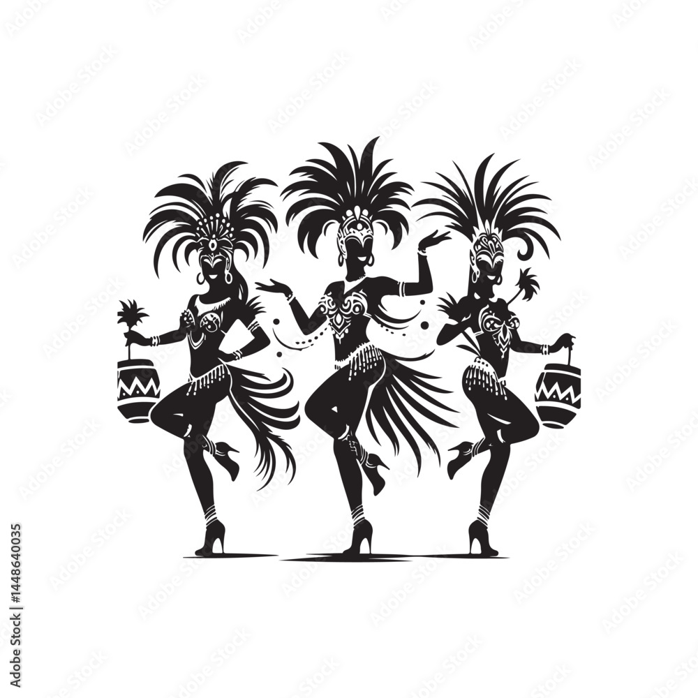 Fototapeta premium Samba Dancers Vector (5).eps