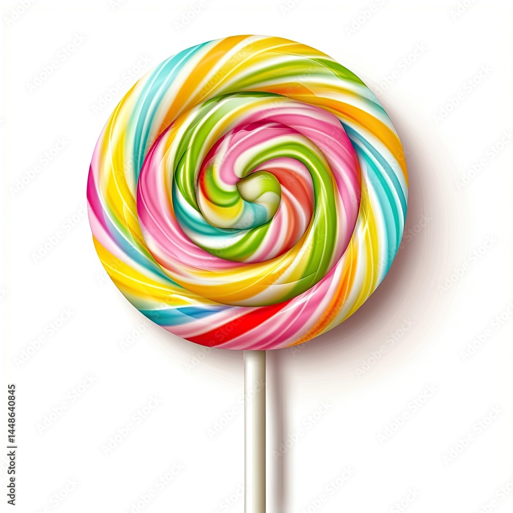 Rainbow Swirl Lollipop Sweet Candy Treat. Rainbow Swirl Lollipop Sweet Candy Treat.