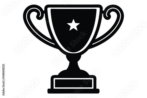 trophy icon silhouette with Transparent Background.