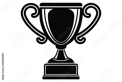 trophy icon silhouette with Transparent Background.