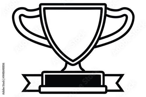 trophy icon silhouette with Transparent Background.
