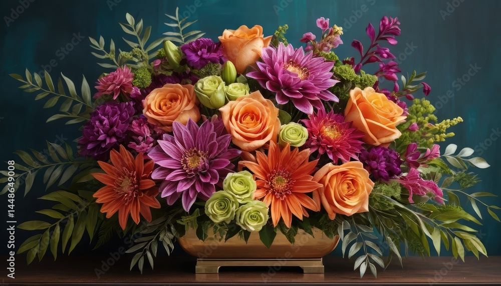 custom made wallpaper toronto digitalA colorful bouquet of tulips in a vase with vibrant flowers in a beautiful floral arrangement