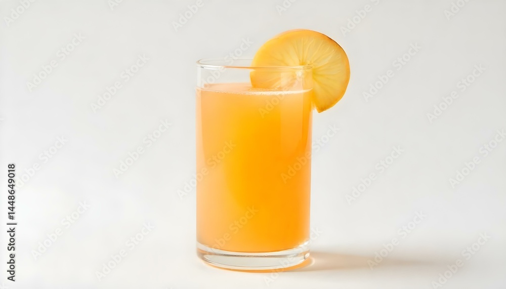 glass of peach juice isolated on a white background glass of peach juice isolated on a white background