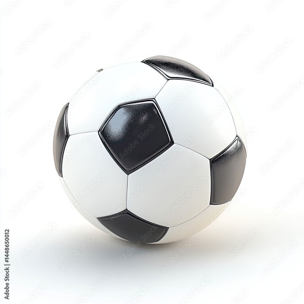 Fototapeta premium Classic Soccer Ball with Studio Shot, White Background, and Sport.
