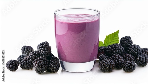 Blackberry smoothie and fresh berries