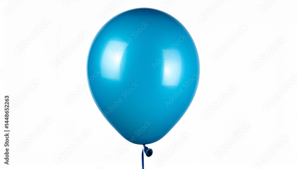 Single blue balloon on white Single blue balloon on white